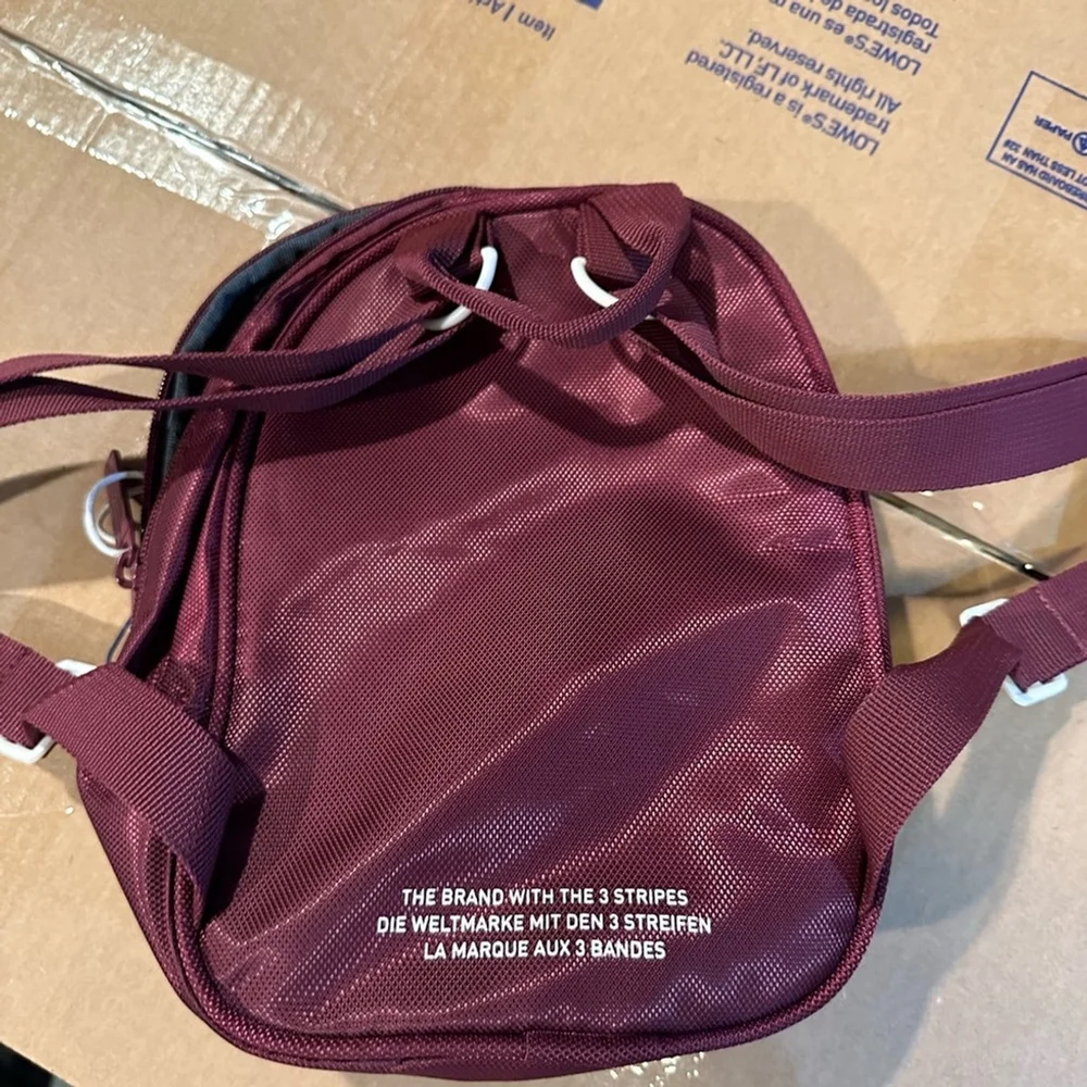 US Seller-CA- Adidas originals mini bag pack for women burgundy ex6726 summer